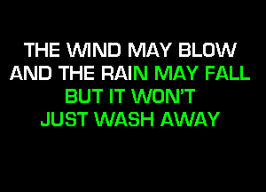 THE WIND MAY BLOW
AND THE RAIN MAY FALL
BUT IT WON'T
JUST WASH AWAY