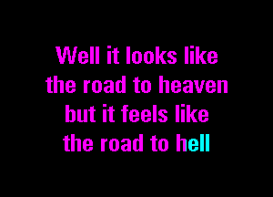 Well it looks like
the road to heaven

but it feels like
the road to hell