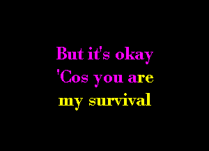 But it's okay

'Cos you are
my survival