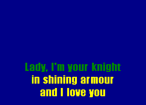 lady, I'm H0! knight
ill shining armour
and l IOHB V0