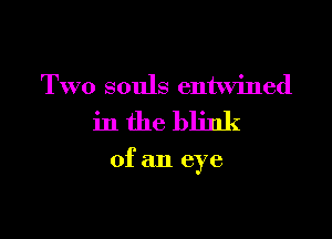 Two souls entwined

inthe blink

of an eye