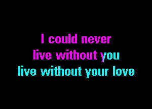 I could never
live without you

live without your love