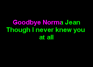 Goodbye Norma Jean
Though I never knew you

at all