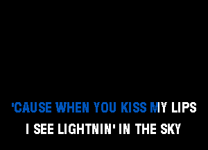 'CAUSE WHEN YOU KISS MY LIPS
I SEE LIGHTNIH' IN THE SKY