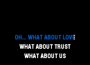 0H... WHAT ABOUT LOVE
WHAT ABOUT TRUST
WHAT ABOUT US