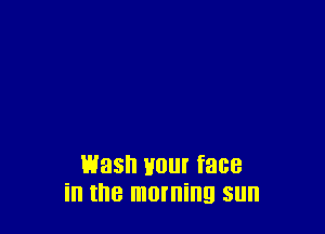 Wash Hour face
in the morning sun