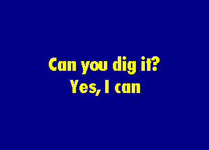 Can you dig ii?

Yes, I can