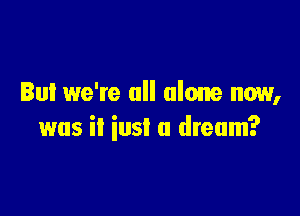 But we're all alone now,

was it iusl a dream?