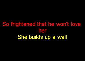 So frightened that he won't love
her

She builds up a wall