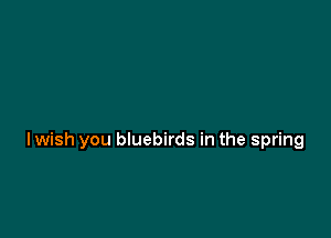 lwish you bluebirds in the spring
