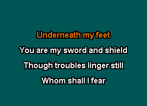 Underneath my feet

You are my sword and shield

Though troubles linger still
Whom shall I fear