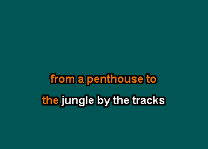 from a penthouse to

the jungle by the tracks