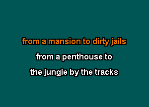 from a mansion to dirtyjails

from a penthouse to

the jungle by the tracks