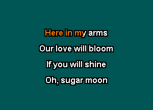 Here in my arms

Our love will bloom
lfyou will shine

0h, sugar moon