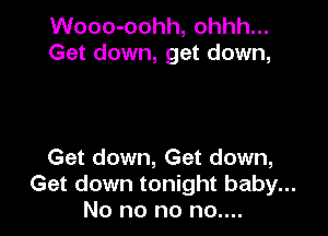 Wooo-oohh, ohhh...
Get down, get down,

Get down, Get down,
Get down tonight baby...
No no no no....