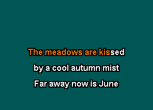 The meadows are kissed

by a cool autumn mist

Far away now is June