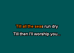 Till all the seas run dry

Till then I'll worship you...