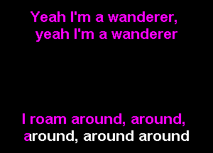Yeah I'm a wanderer,
yeah I'm a wanderer

I roam around, around,
around, around around