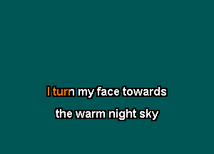 I turn my face towards

the warm night sky