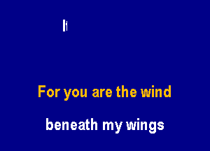 For you are the wind

beneath my wings