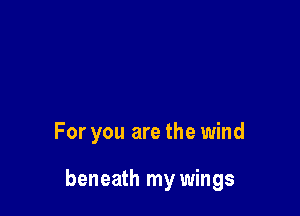 For you are the wind

beneath my wings