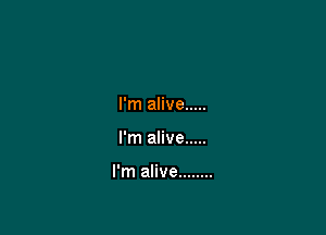 I'm alive .....

I'm alive .....

I'm alive ........