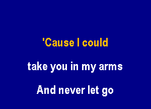 'Cause I could

take you in my arms

And never let go