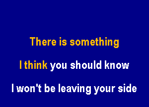 There is something

lthink you should know

lwon't be leaving your side