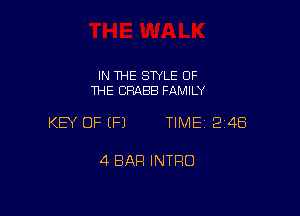 IN THE STYLE OF
THE CRABB FAMILY

KEY OF (F) TIME 848

4 BAH INTRO