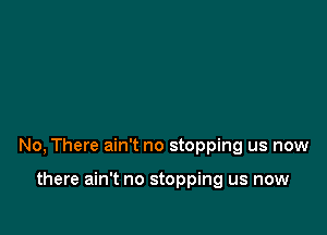 No, There ain't no stopping us now

there ain't no stopping us now