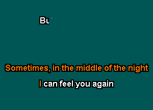 Sometimes, in the middle ofthe night

I can feel you again