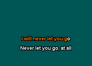 I will never let you go

Never let you go, at all