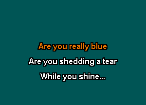 Are you really blue

Are you shedding a tear

While you shine...