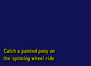 Catch a painted pony on
the spinning wheel ride