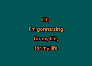 Oh,

I'm gonna sing

for my life,

for my life