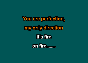 You are perfection,

my only direction
It's fire

on fire ........