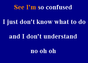 See I'm so confused
I just don't know What to do
and I don't understand

no 011 011