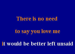 There is no need

to say you love me

it would be better left unsaid
