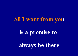 All I want from you

is a promise to

always be there