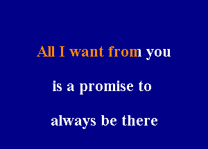 All I want from you

is a promise to

always be there