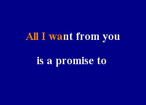 All I want from you

is a promise to