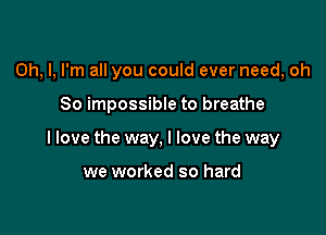 Oh, I, I'm all you could ever need, ch

80 impossible to breathe

I love the way, I love the way

we worked so hard