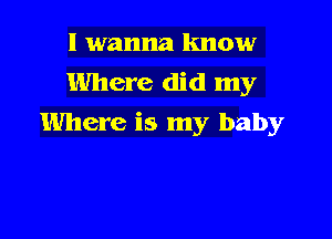 I wanna know
Where did my

Where is my baby