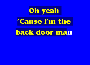 Oh yeah
'Causc I'm the

back door man
