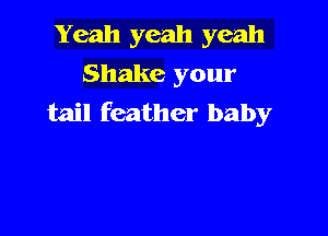 Yeah yeah yeah
Shake your
tail feather baby