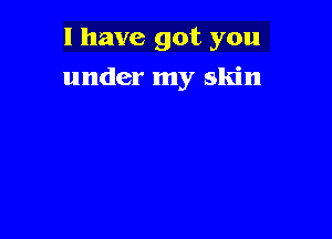 l have got you

under my skin