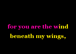 for you are the wind

beneath my wings,