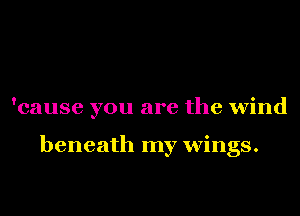'cause you are the wind

beneath my wings.
