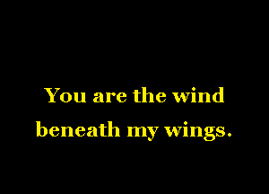 You are the wind

beneath my wings.