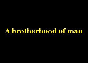 A brotherhood of man